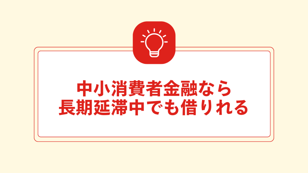 中小消費者金融なら長期延滞中でも借りれる 大見出し直下画像