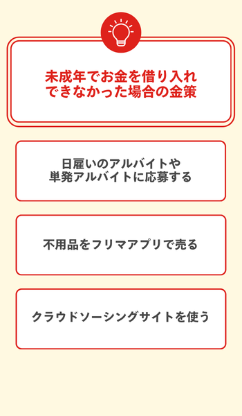 未成年でお金を借り入れできなかった場合の金策 大見出し直下画像
