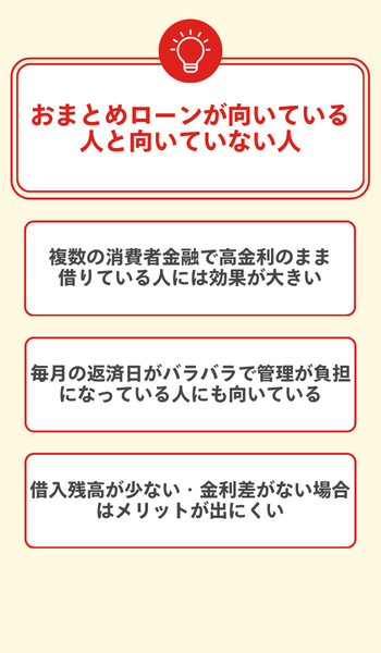 おまとめローンが向いている人と向いていない人