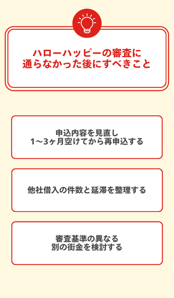 大見出し直下画像 ハローハッピーの審査に通らなかった後にすべきこと
