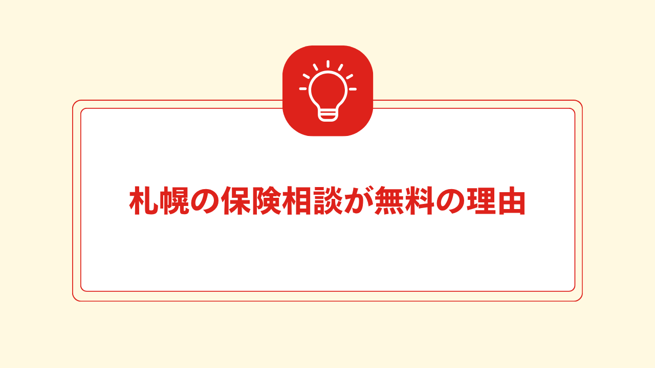 大見出し直下画像 札幌の保険相談が無料の理由